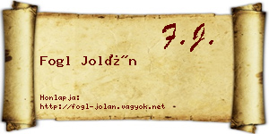 Fogl Jolán névjegykártya